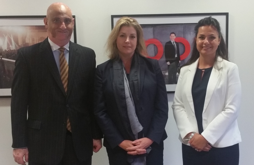 Pictures shows, from left, Karim Sacoor (chairman of the CDG) in the Department for Work and Pensions with Penny Mordaunt MP (Minister for Disabled People) and Heidi Allen MP (CDG Parliamentary Link)