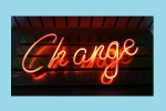 Image of a Neon Light saying 'Change'